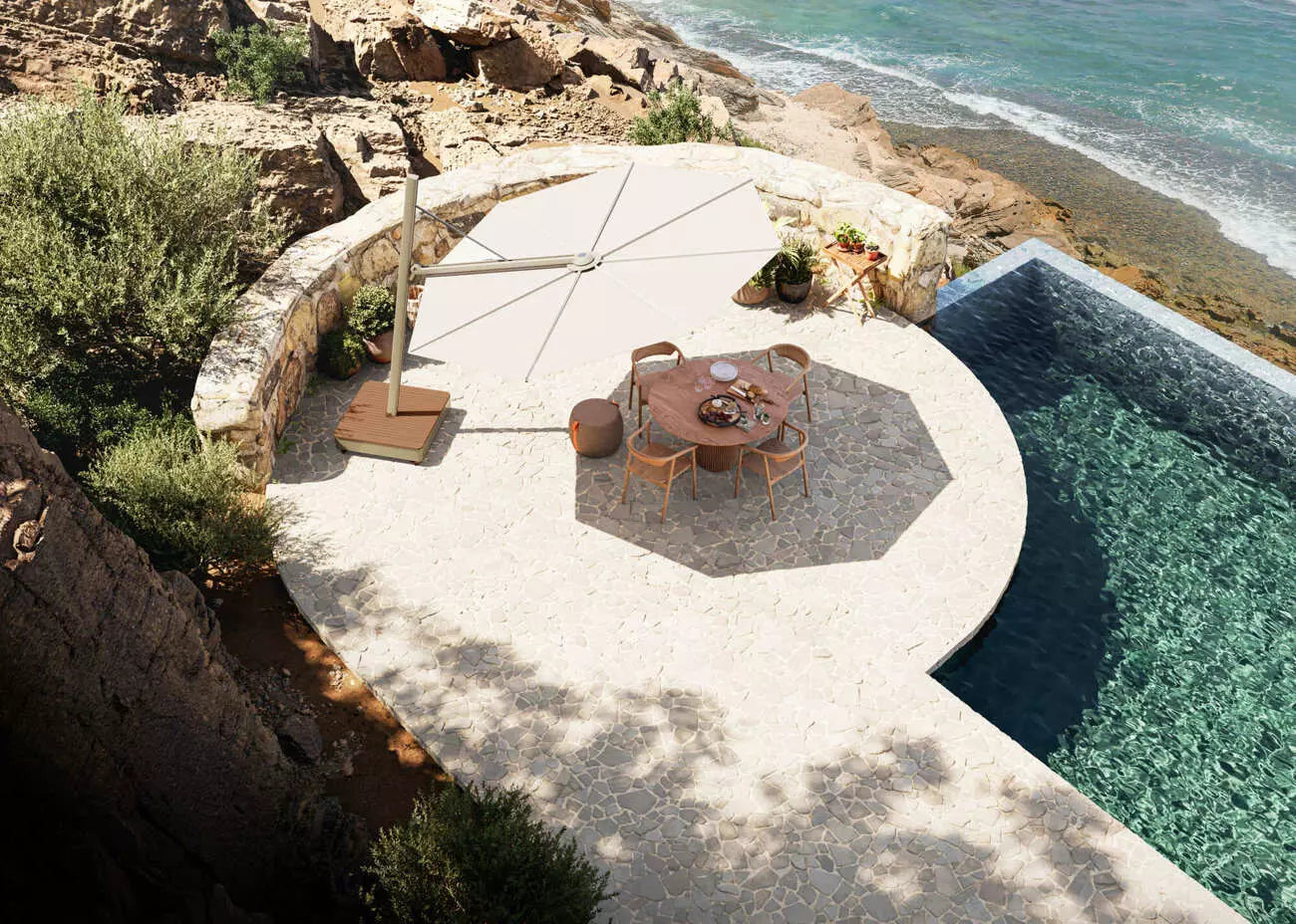 Versa UX Latte round parasol 3.5 m with canvas