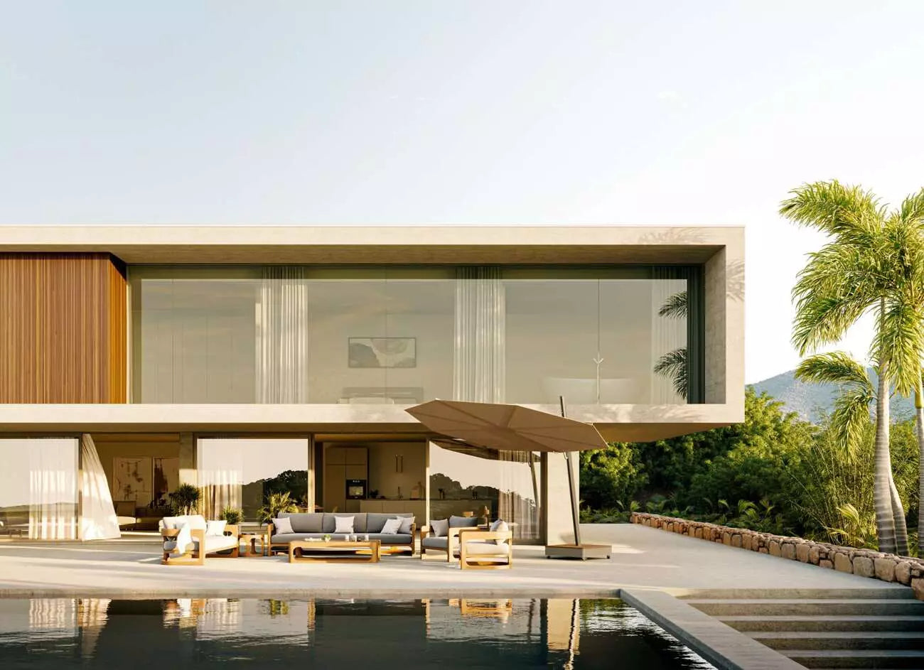 Parasol Versa UX Safari rond 3.5 m avec toile