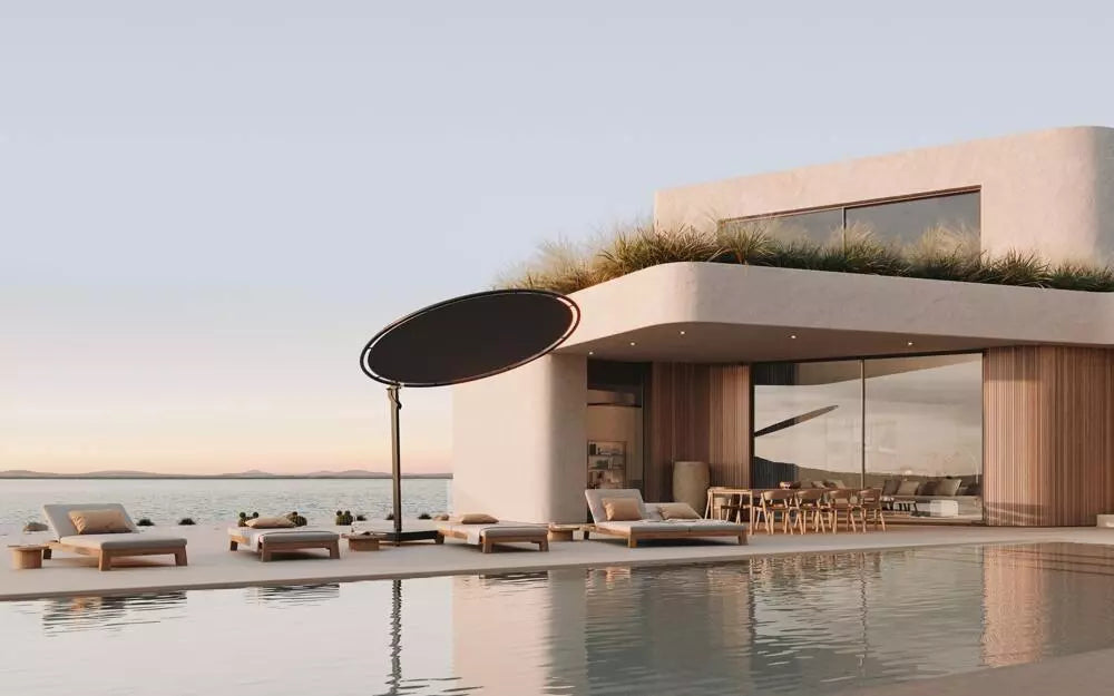 Parasol Eclipsum UX Architecture déporté rond 3 m