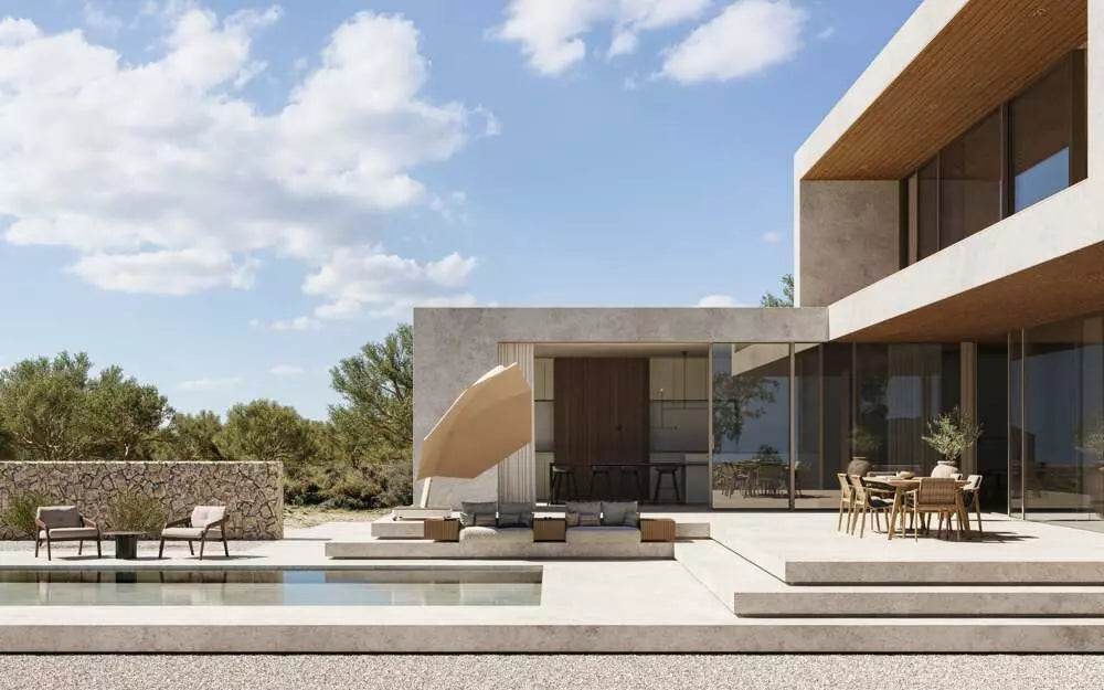 Ensemble parasol Icarus UX Sand + housse de protection