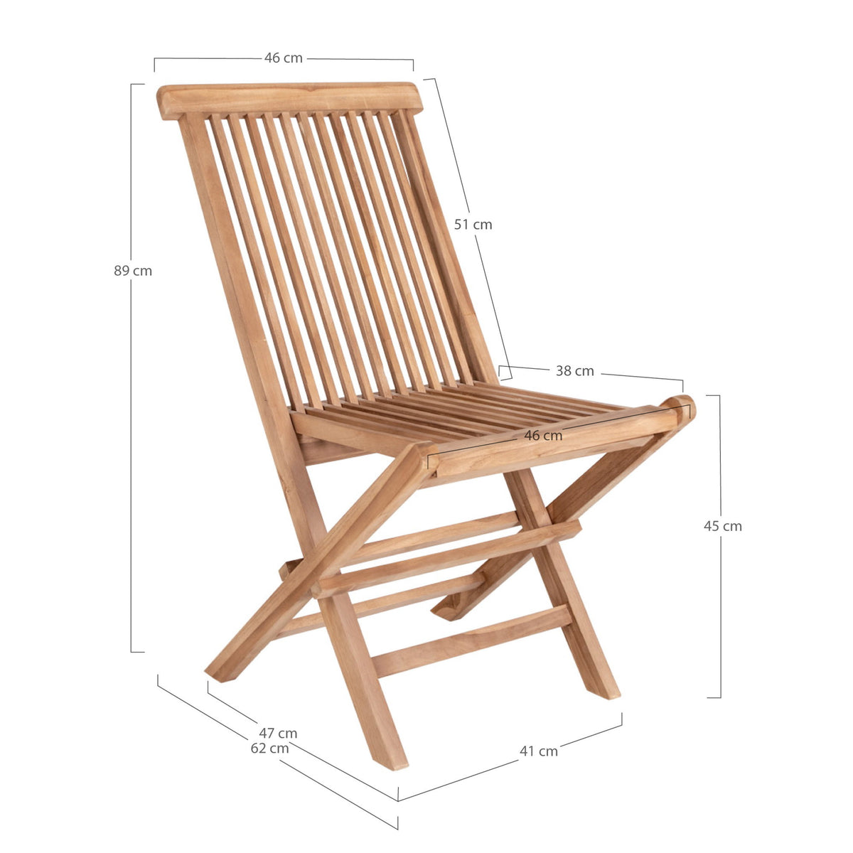 Lot de 2 chaises TOLEDO en teck naturel – vue 5