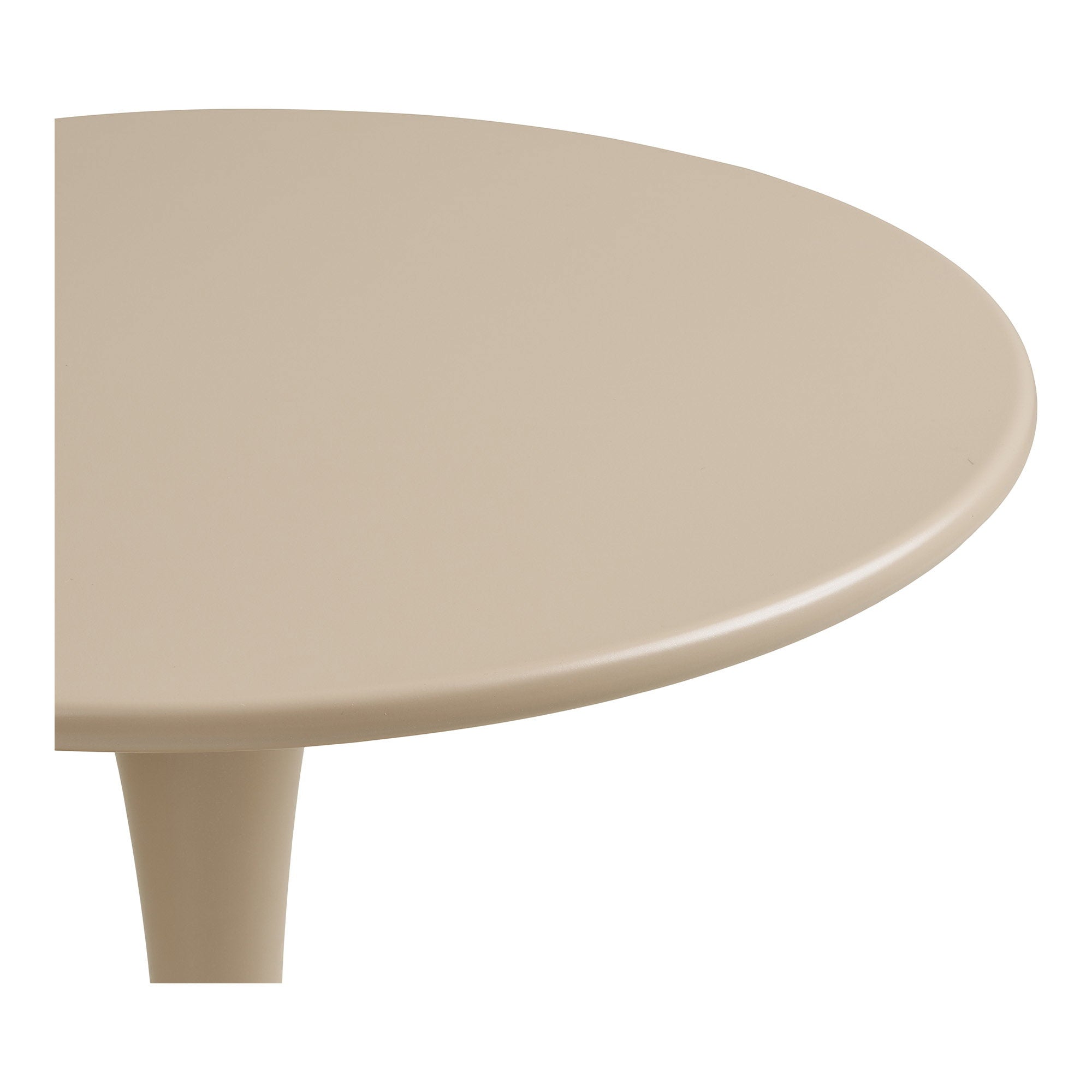 Table MEIRA en acier taupe en situation