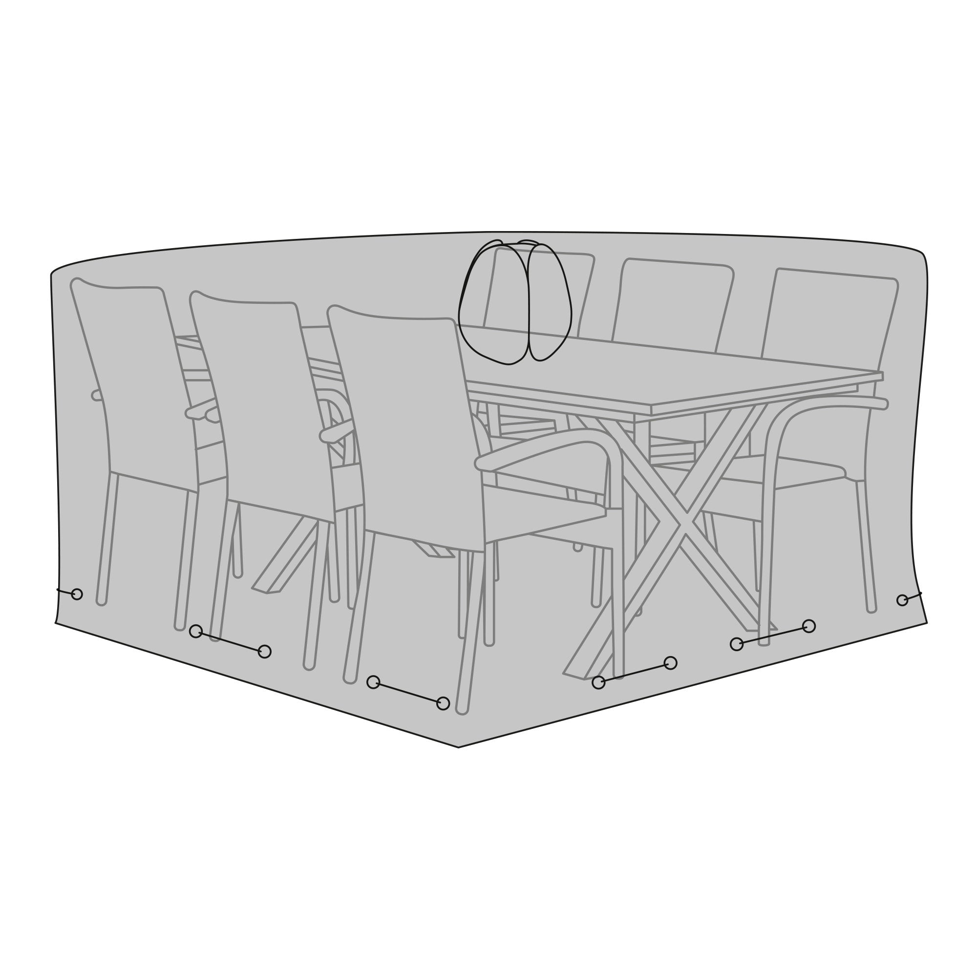 Housse table et 6 chaises LUXURY COVER House Nordic