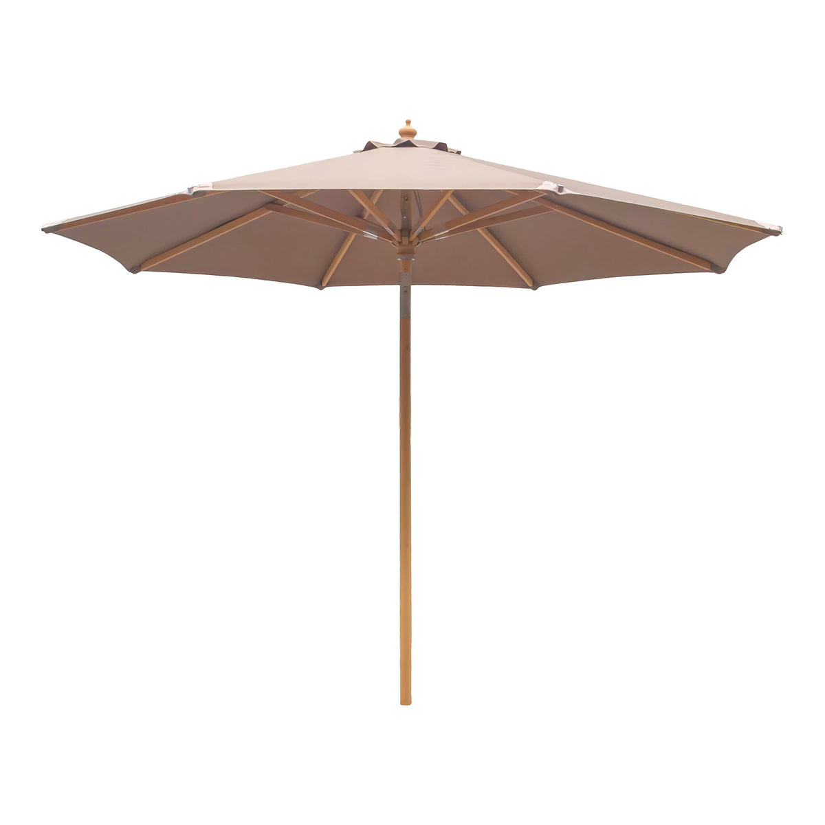 Parasol AUSTIN 300 cm taupe à mât effet bois – vue principale