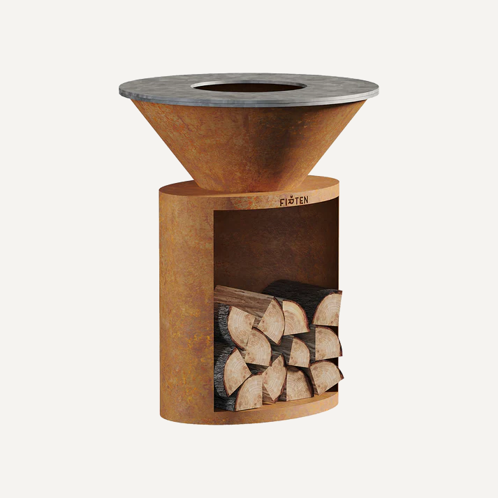 Brasero Ellipse 80 Corten FIRTEN – Élégance et convivialité pour votre jardin.