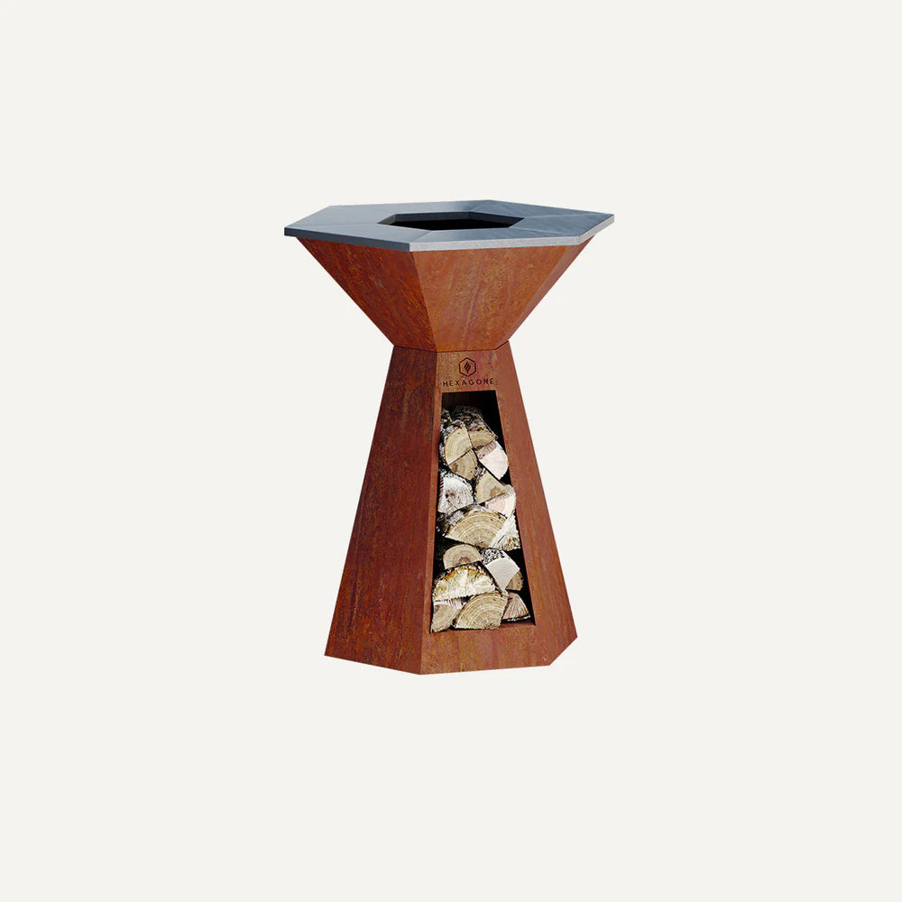 Ensemble Brasero Agape Corten 85 + Plinthe Inox