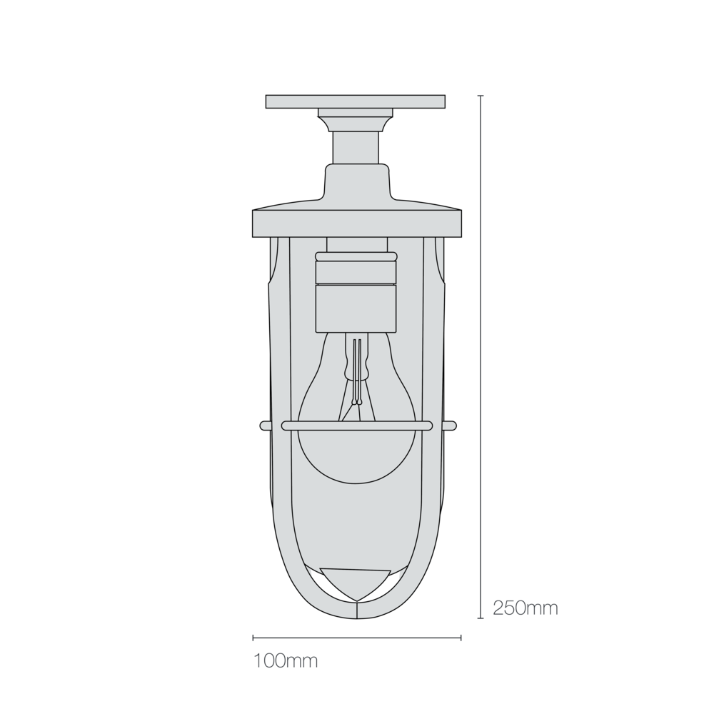 Plafonnier Weatherproof Ship's Well Glass