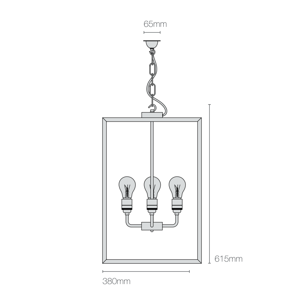 Suspension Square XL & 4 douilles Extérieur