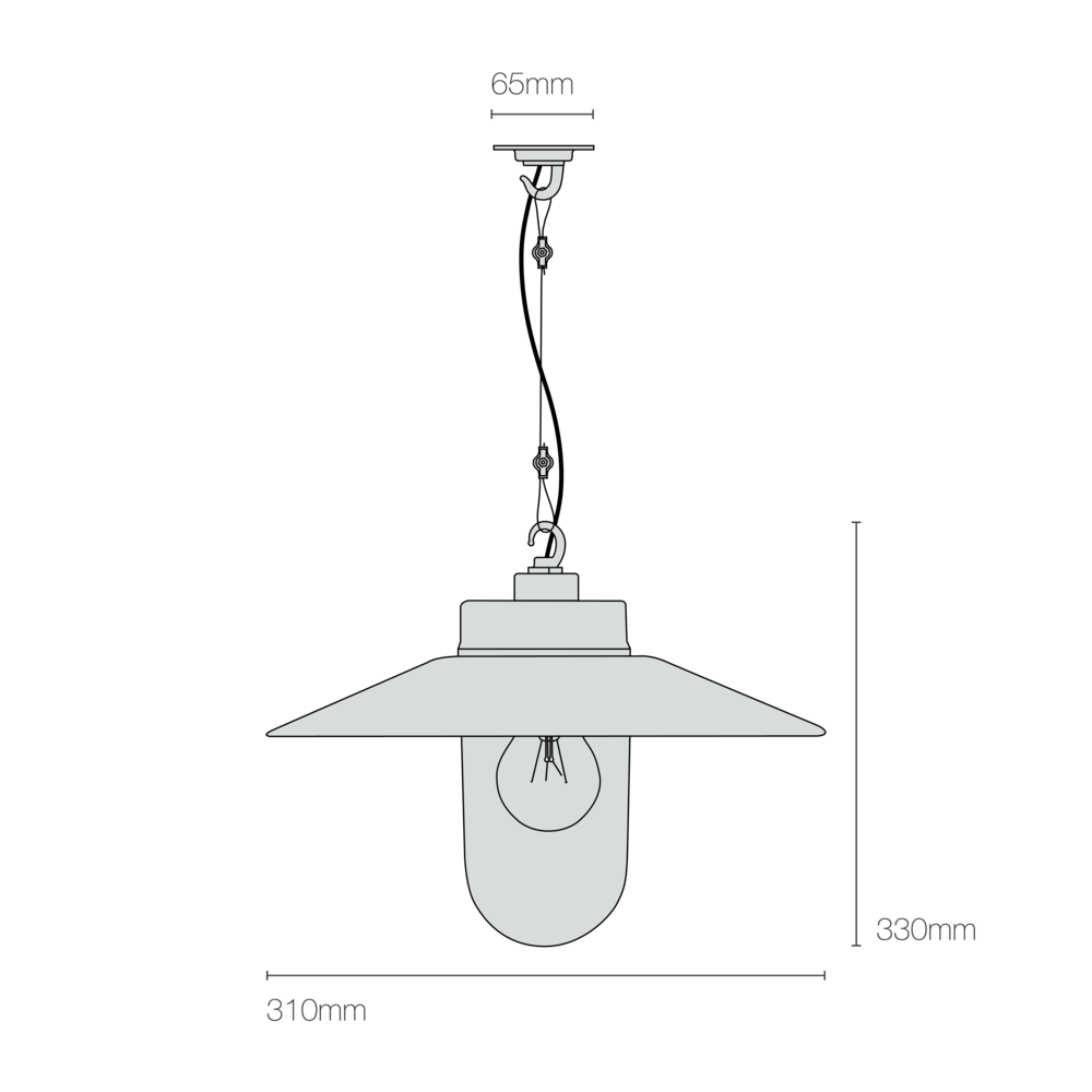 Suspension Well Glass avec réflecteur 7680 IP44