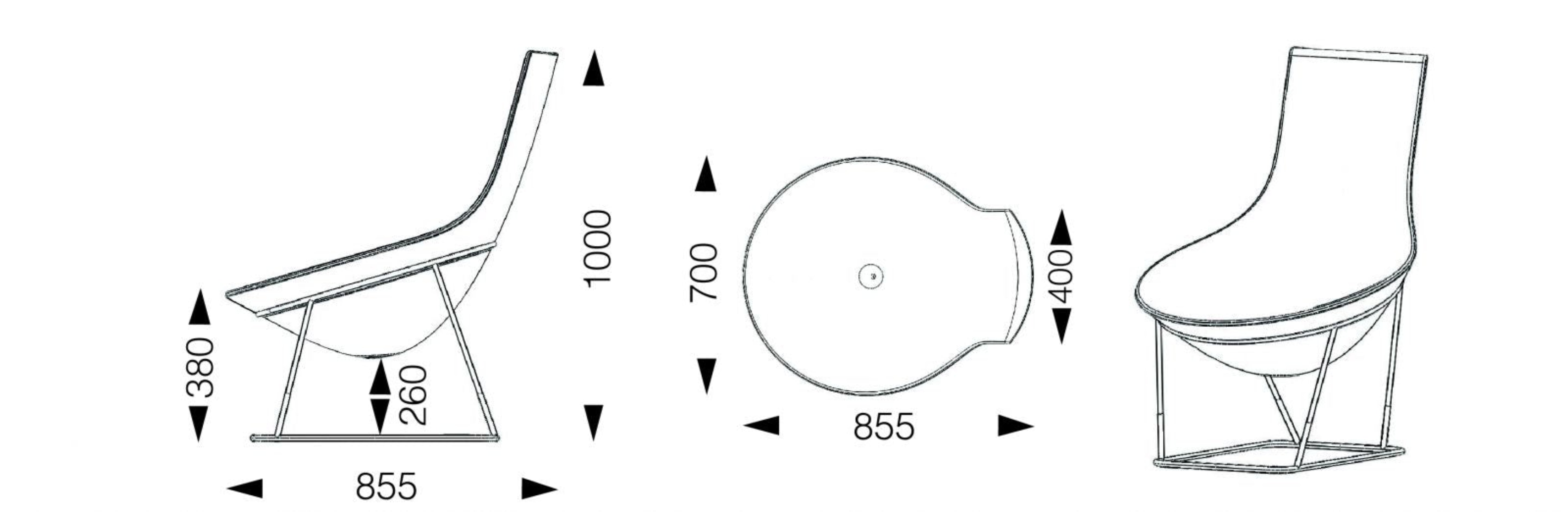 Dimensions fauteuil fixe extérieur design