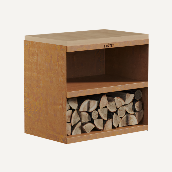 Desserte Corten FIRTEN – Élégance brute pour votre jardin.