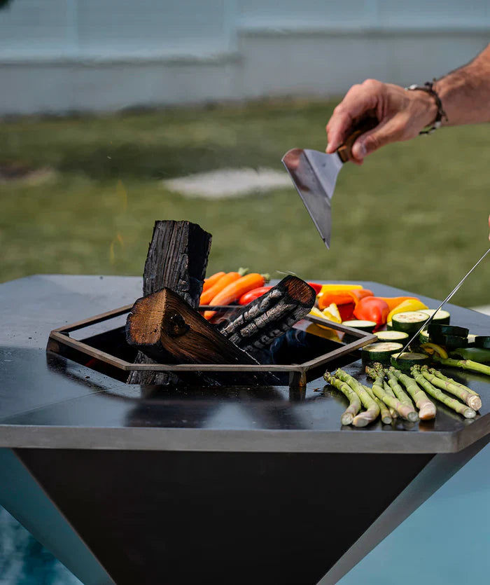 Ensemble Brasero Agape Corten 85 + Plinthe Inox