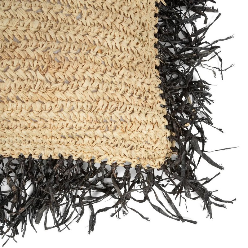 Housse raphia noir naturel 60 × 60 – vue 5 – Bazar Bizar