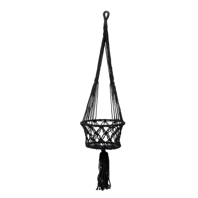 Suspension macramé noir L – vue 6 – Bazar Bizar