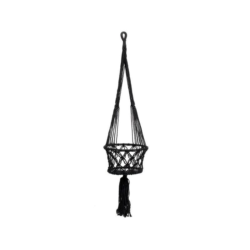 Suspension pour plantes en macramé noir, taille M – Bazar Bizar