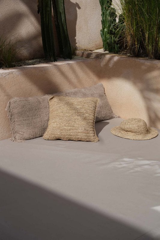 Housse raphia naturel 40 × 40 – vue 4 – Bazar Bizar
