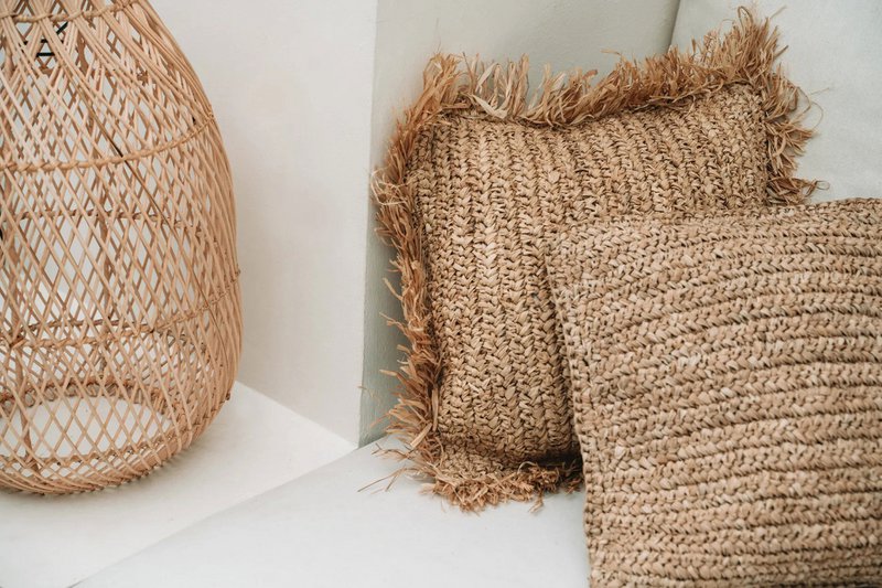 Housse raphia naturel 40 × 40 – vue 7 – Bazar Bizar