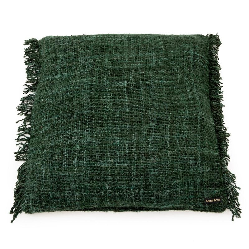 Housse de coussin OH MY GEE vert forêt 60 × 60 cm en coton – Bazar Bizar
