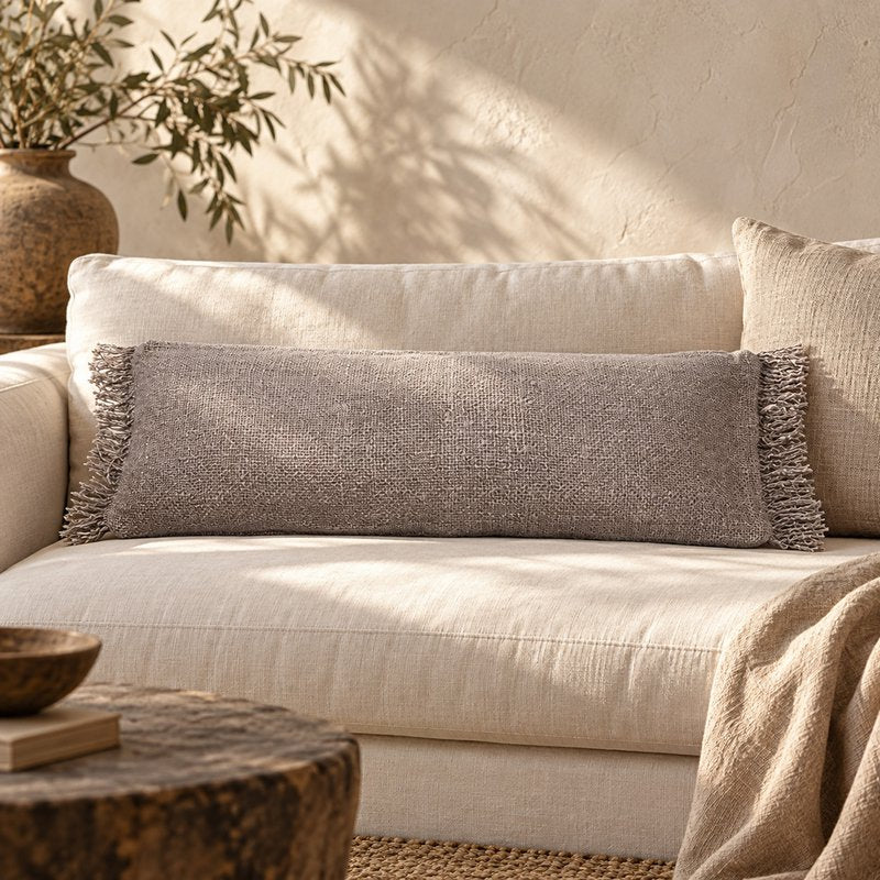 Housse de coussin OH MY GEE gris perle 35 × 100 cm en coton