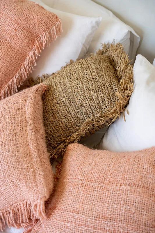 Housse de coussin OH MY GEE rose saumon 30 × 50 cm en coton