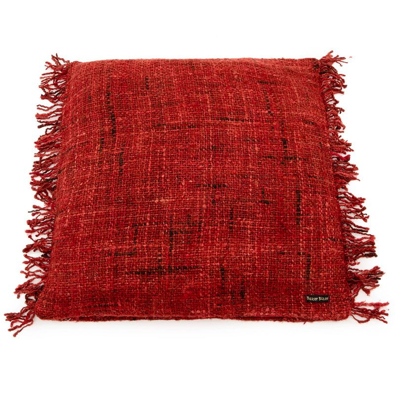 Housse de coussin OH MY GEE rouge cerise 60 × 60 cm en coton – Bazar Bizar