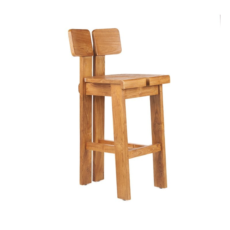 Tabouret de bar SAMA SAMA en teck naturel – Bazar Bizar
