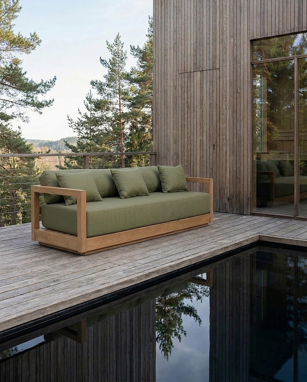 Canapé UMALAS 3 places Green Alga – vue complémentaire – Bazar Bizar