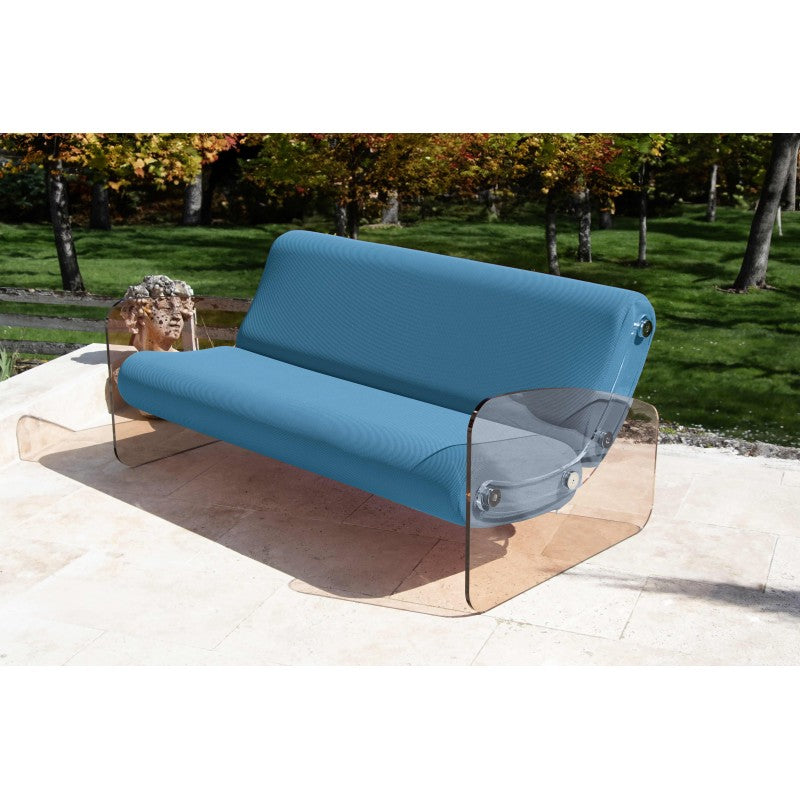 Canapé design 150 cm MW03 – Parois en PMMA coulé bronze, assise en mousse alvéolaire