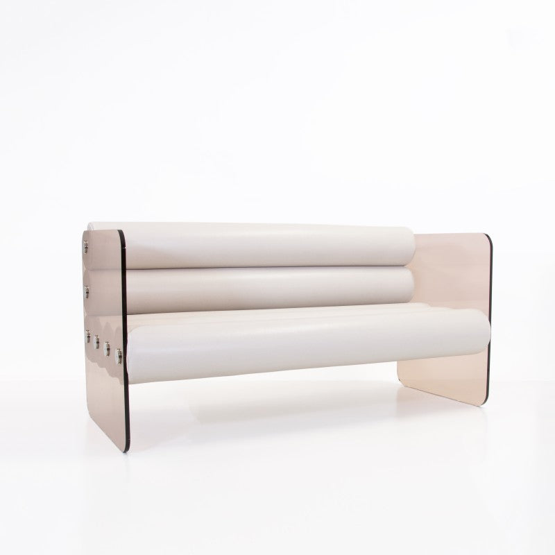 Canapé design MW01 – Parois en PMMA coulé bronze, assise en mousse Soshagro