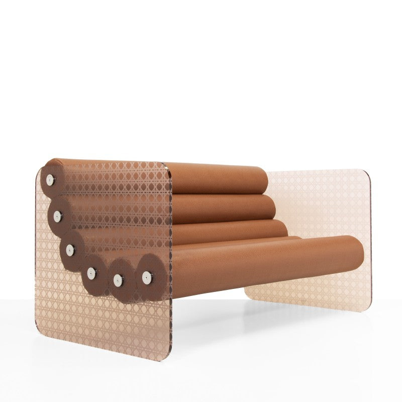 Canapé design MW02 "Cannage" – Parois en PMMA coulé, assise en mousse