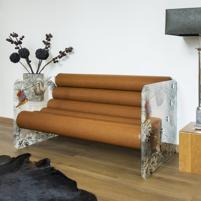 Canapé design MW02 Edition limitée "Jungle" – Parois en verre, assise en mousse