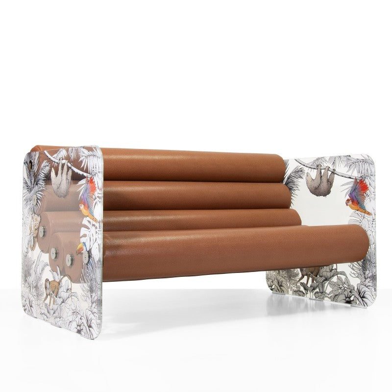Canapé design MW02 Edition limitée "Jungle" – Parois en verre, assise en mousse