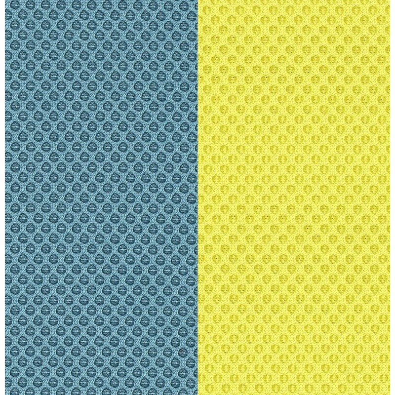 Ensemble MW06 Fauteuil turquoise et jaune et pouf design jaune – parois en PMMA coulé, assise en mousse alvéolaire