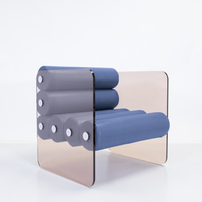 FAUTEUIL DESIGN MW01 – Parois en PMMA coulé bronze, assise en mousse Soshagro