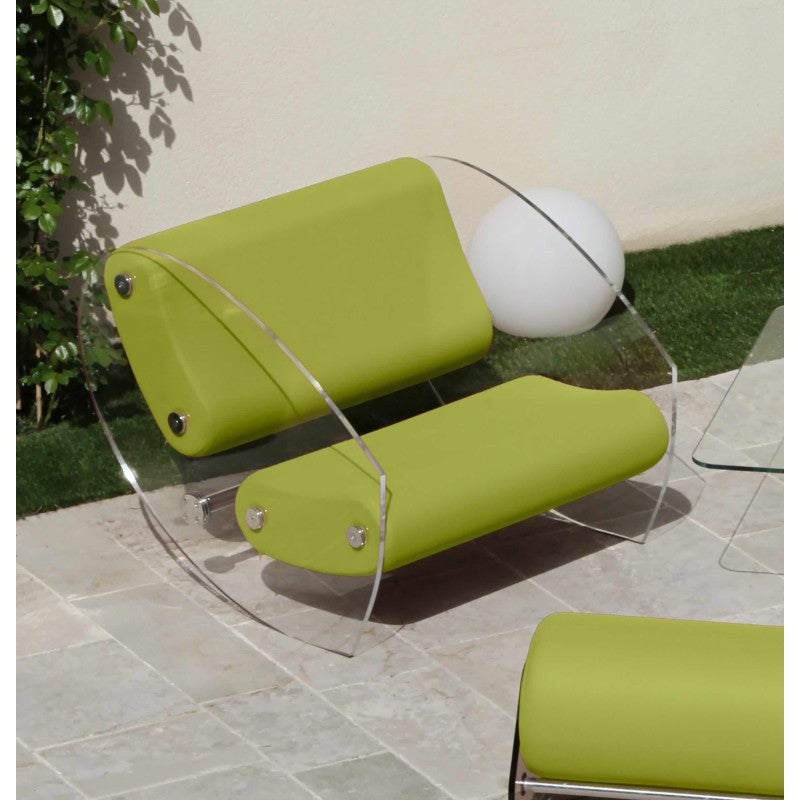 Fauteuil design XL MW07 – Parois en PMMA coulé, assise en mousse alvéolaire