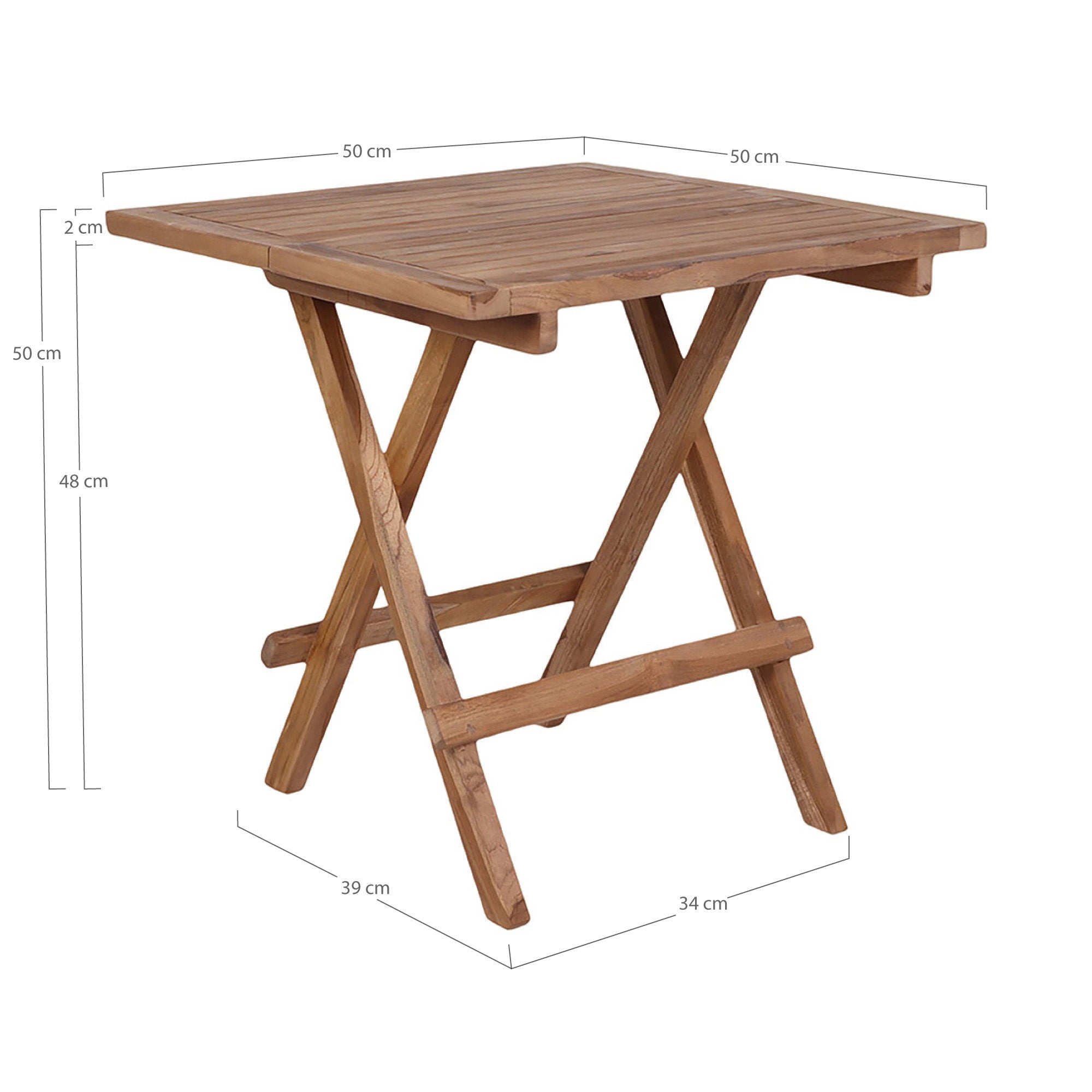 Table d’appoint BILBAO en teck 50 cm – vue complémentaire