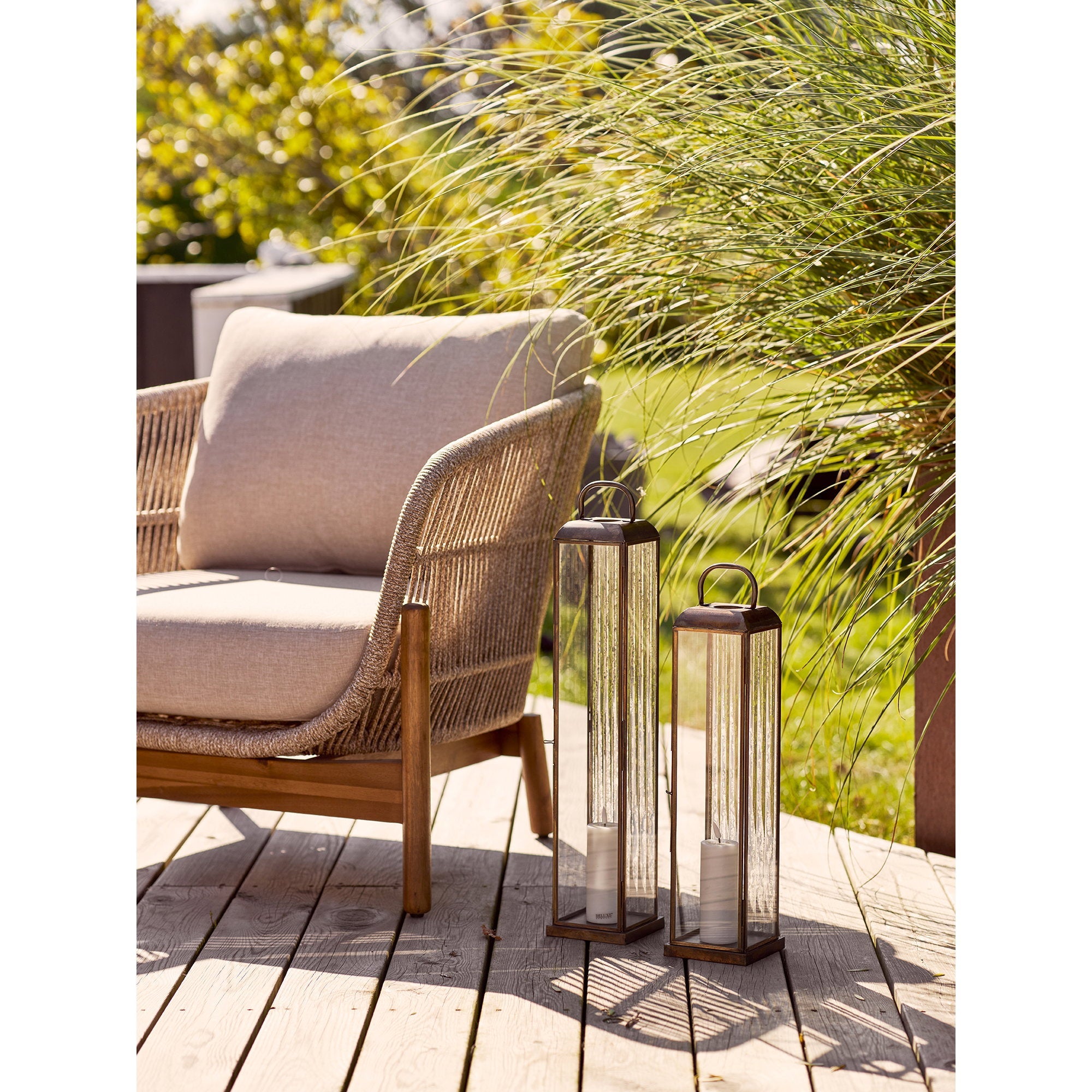 Lanterne HERSLEV finition laiton antique 60 cm – vue complémentaire