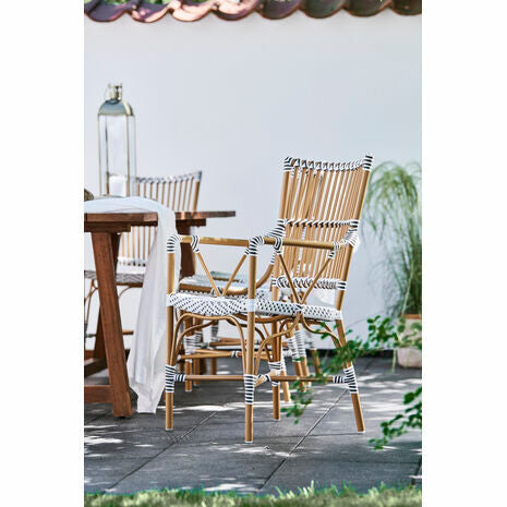 MONIQUE WHITE & CAPUCCINO ARMCHAIR