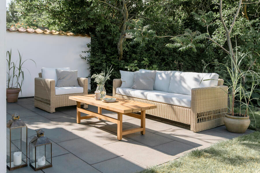 CANAPE LOUNGE CARRIE 3 PLACES AVEC COUSSIN D'ASSISE ET DOSSIER