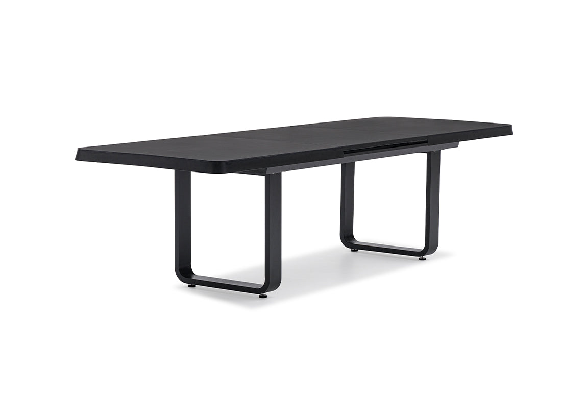 Table à manger extensible SO CHIC 200–280 cm en aluminium effet bois