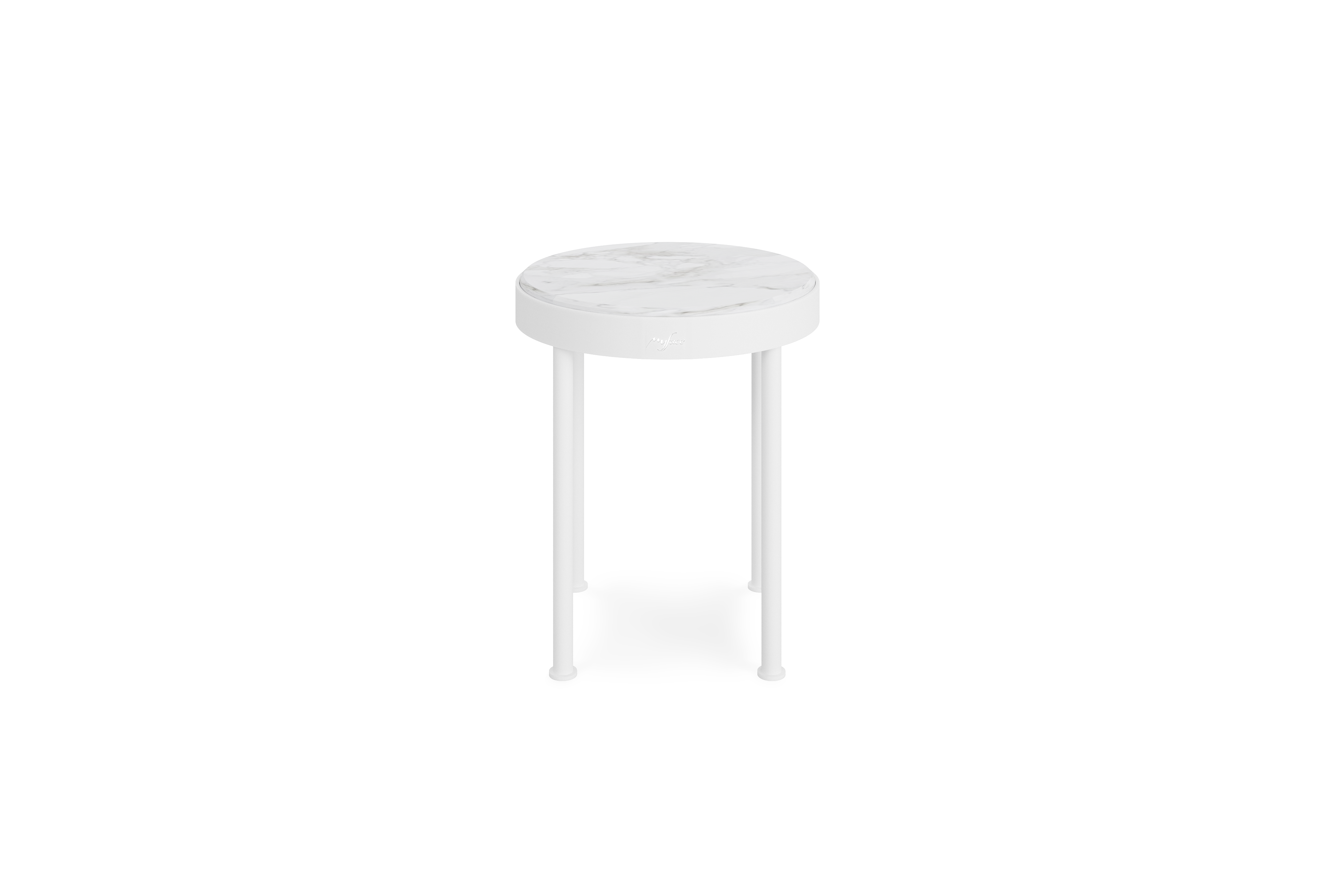 Table d’appoint Trace MyFace – table d’extérieur en marbre et acier inoxydable