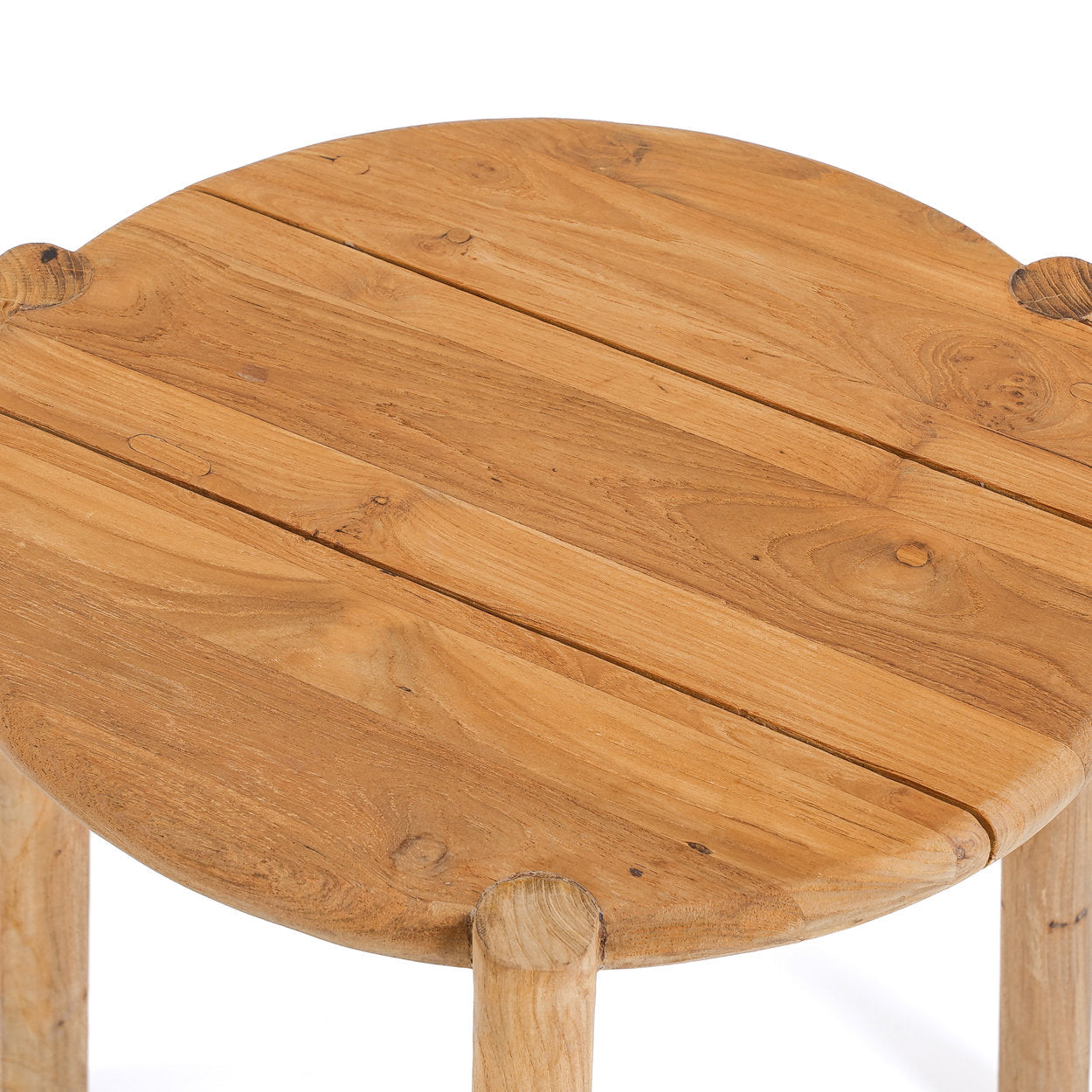 Table d’appoint GILIMANUK en teck naturel – vue latérale Bazar Bizar