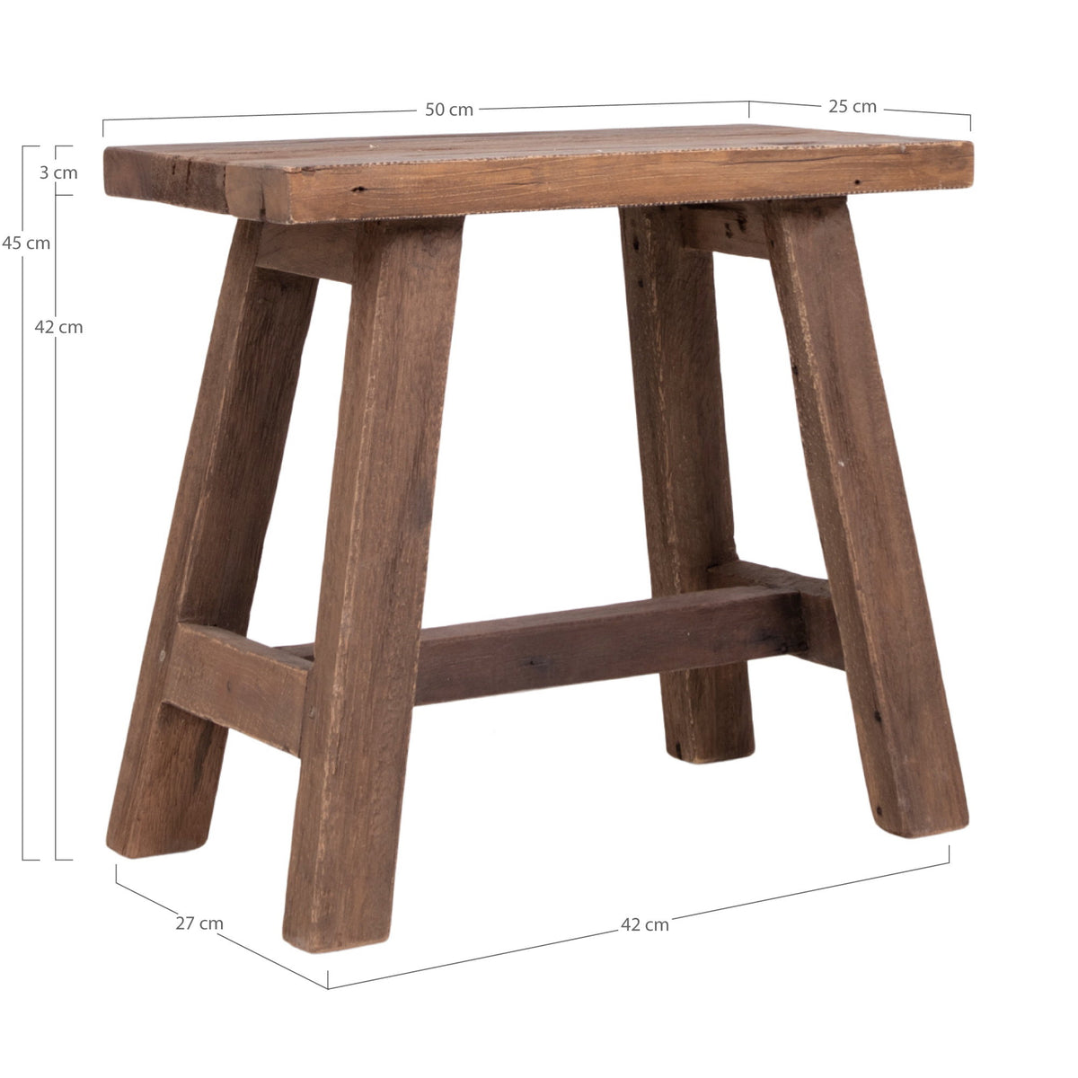 Banc BARCELONA 50 teck naturel détail