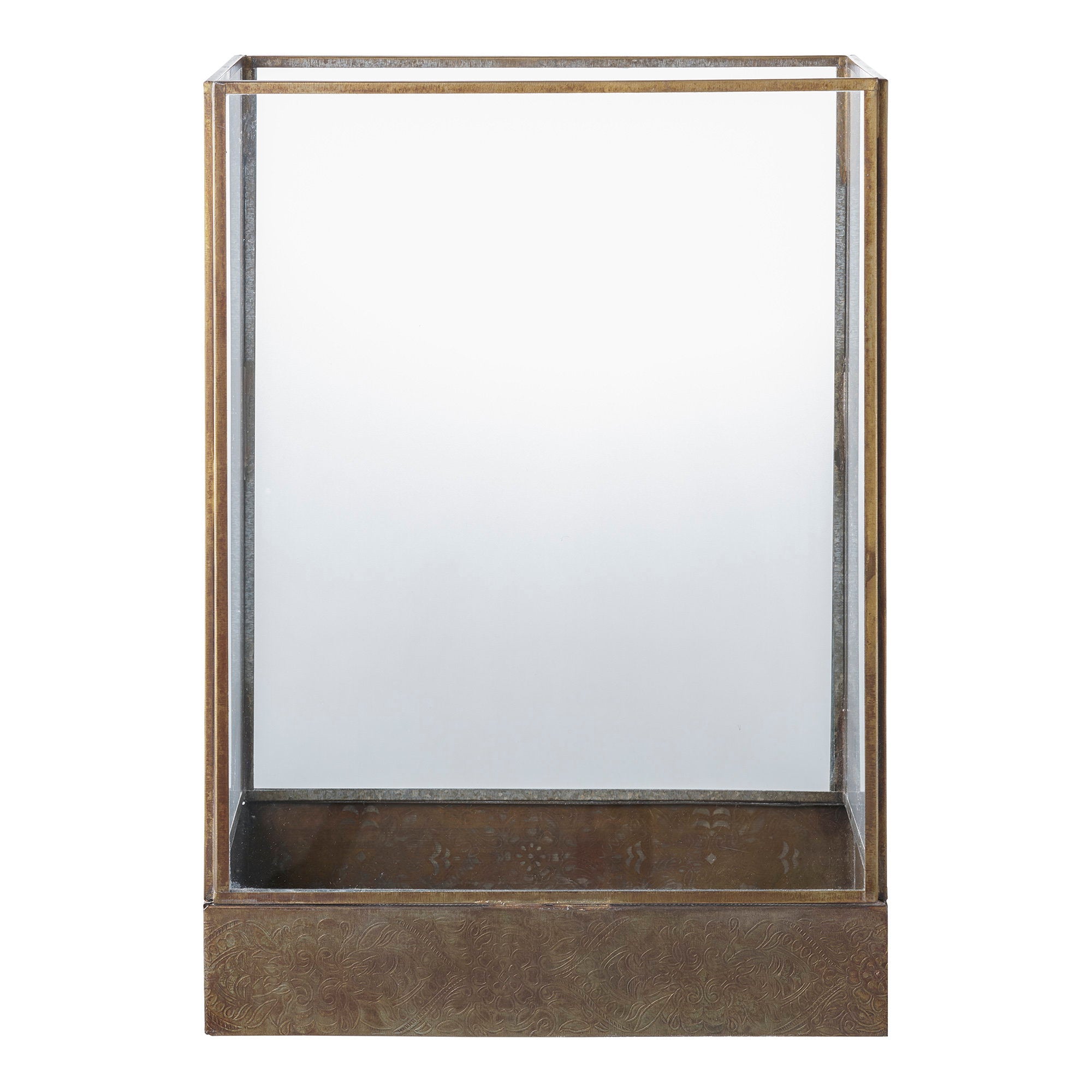 Lanterne MANALI en verre et métal finition laiton antique – vue principale