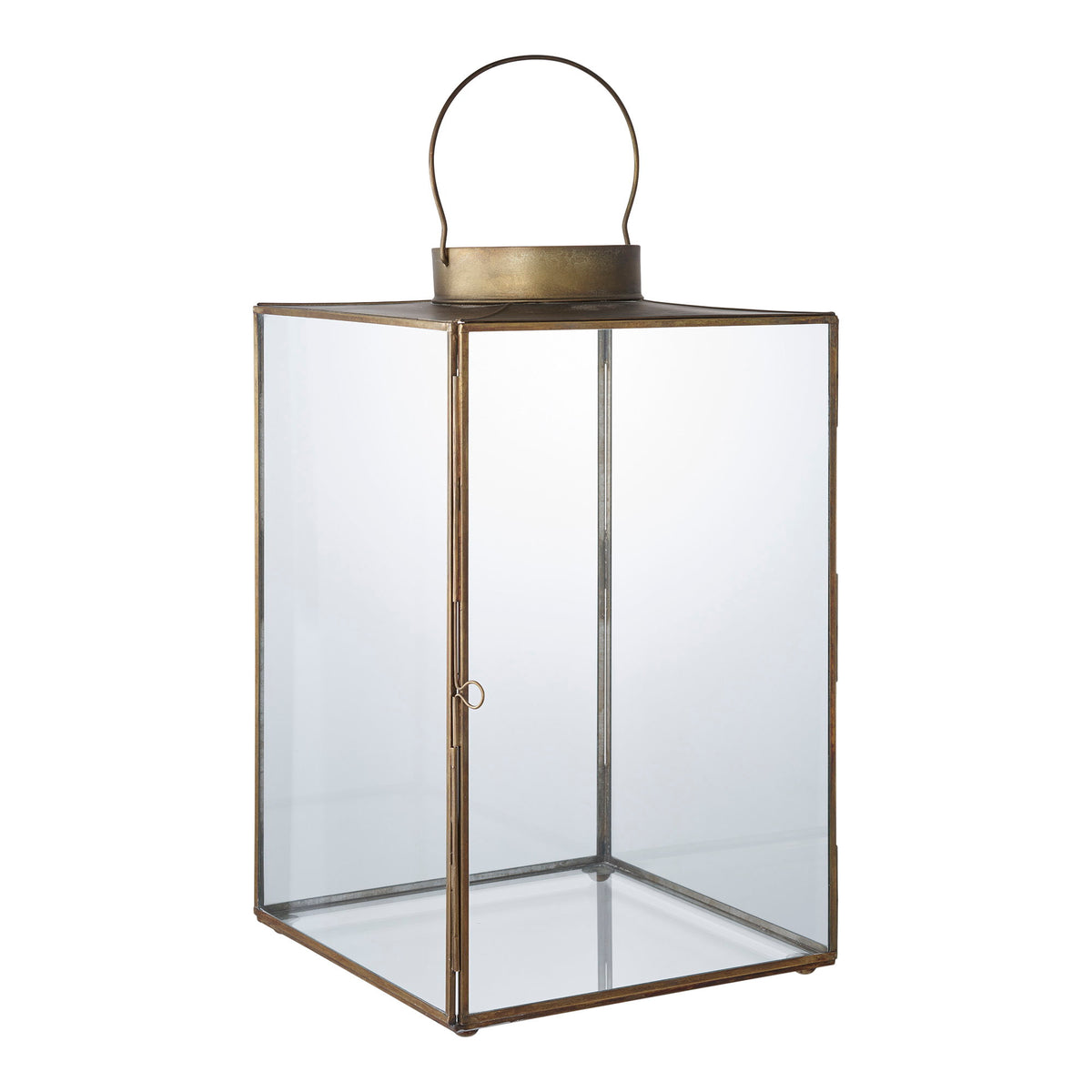 Lanterne MOHALI en verre et métal finition laiton antique – vue complémentaire