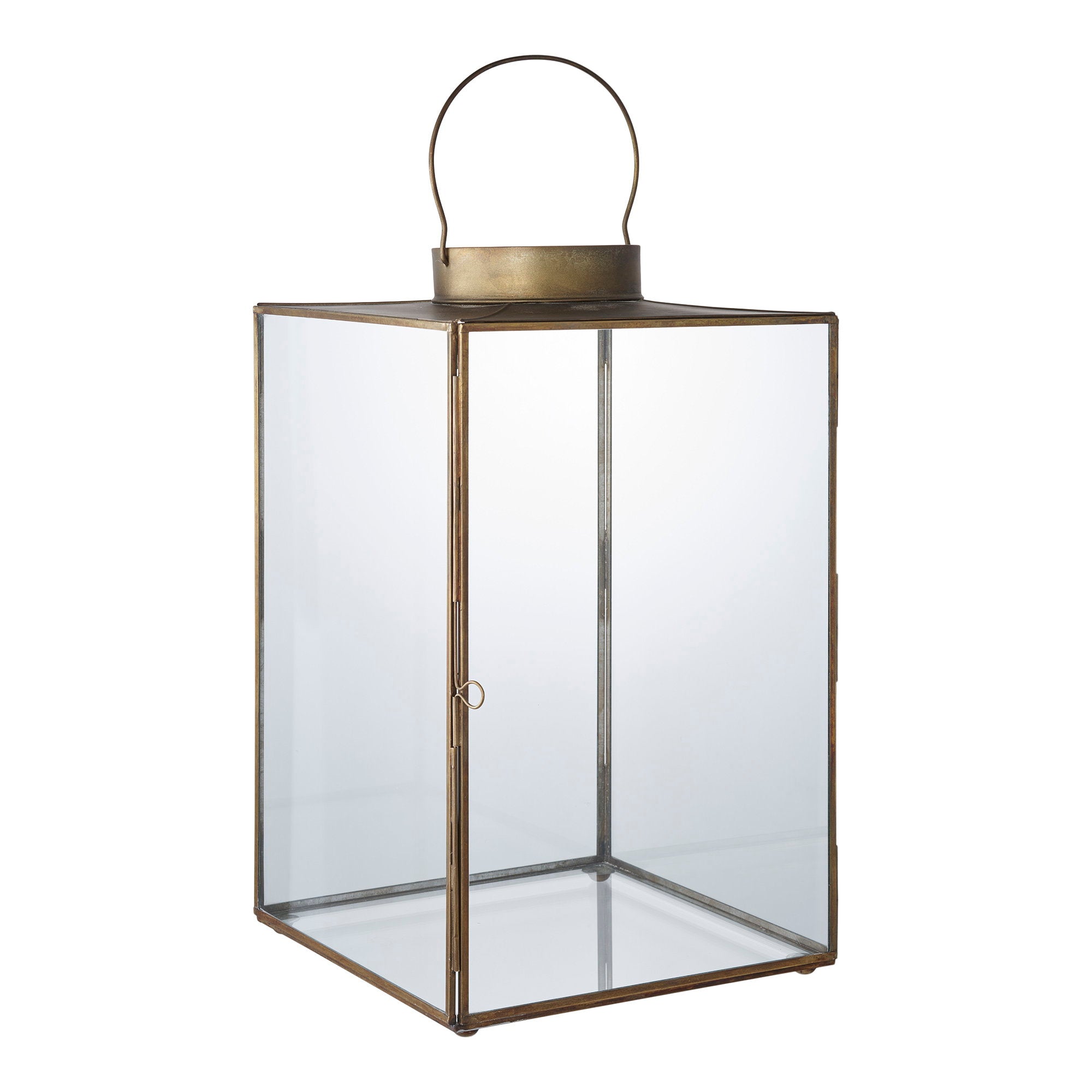 Lanterne MOHALI en verre et métal finition laiton antique – vue complémentaire