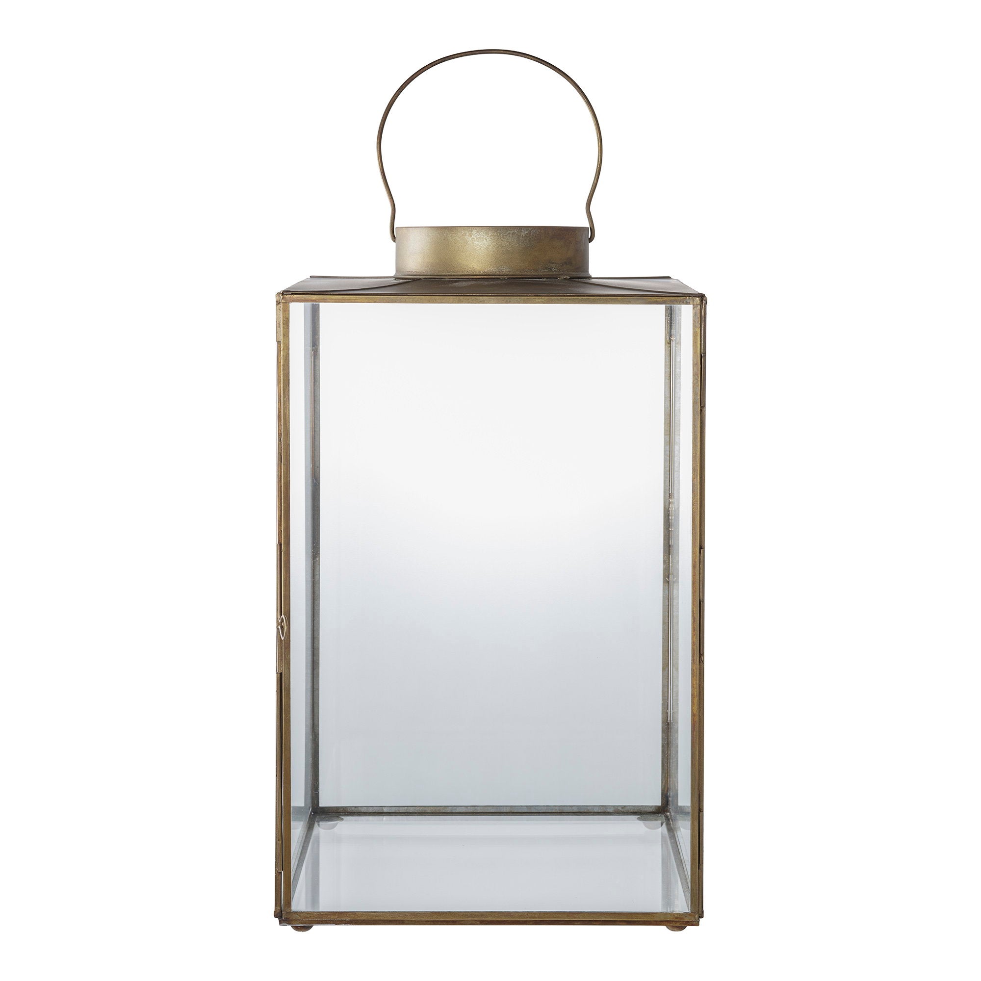 Lanterne MOHALI en verre et métal finition laiton antique – vue principale