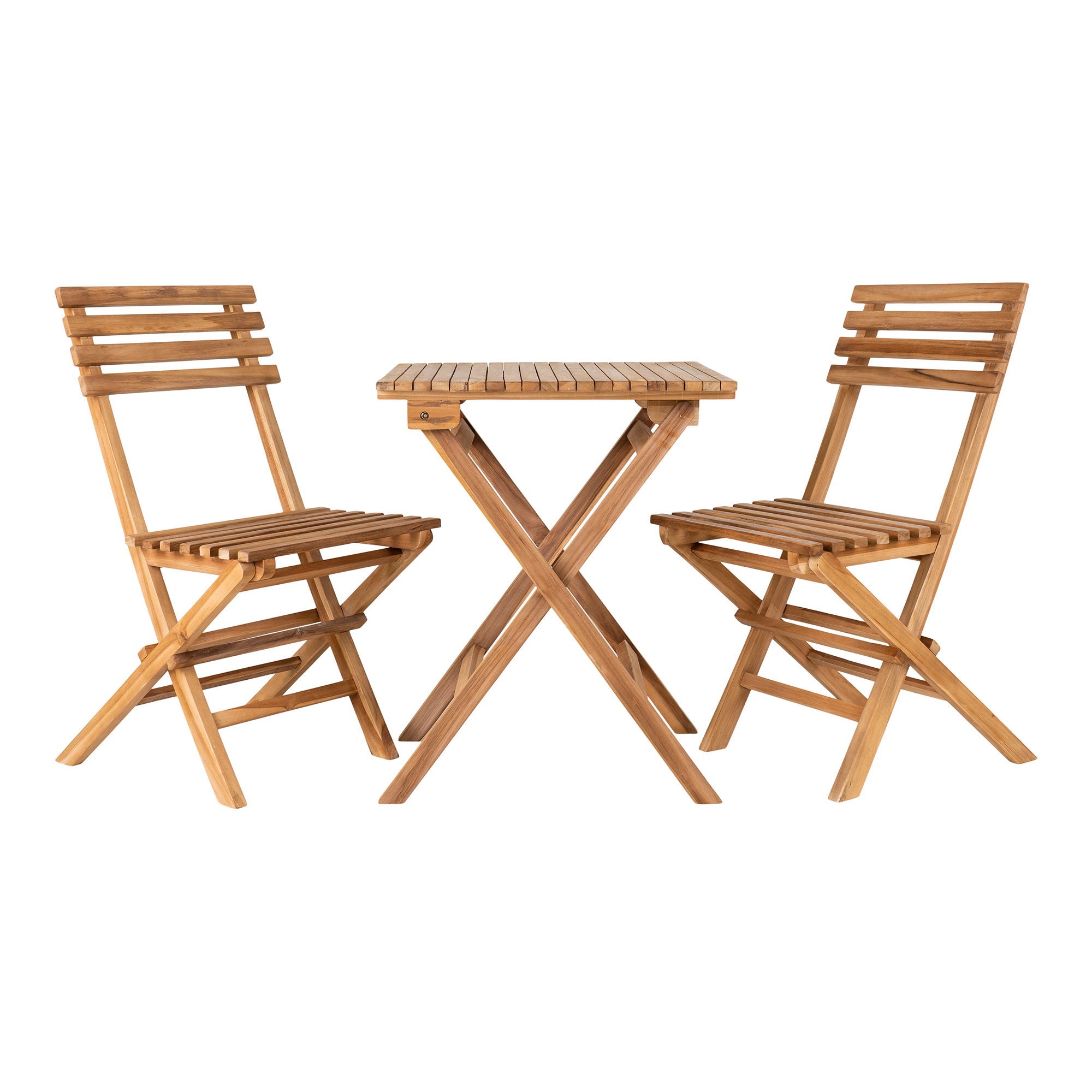 Ensemble café CUENCA en teck naturel – vue principale