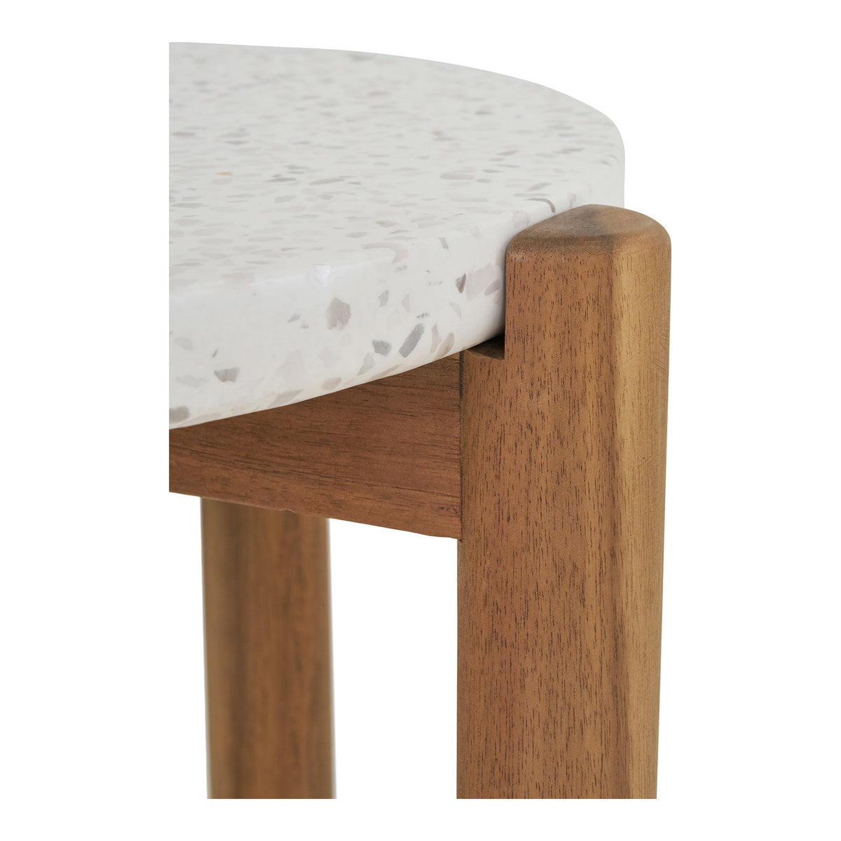 Table d’appoint TERRACINA en acacia et terrazzo Ø37 cm – vue 5