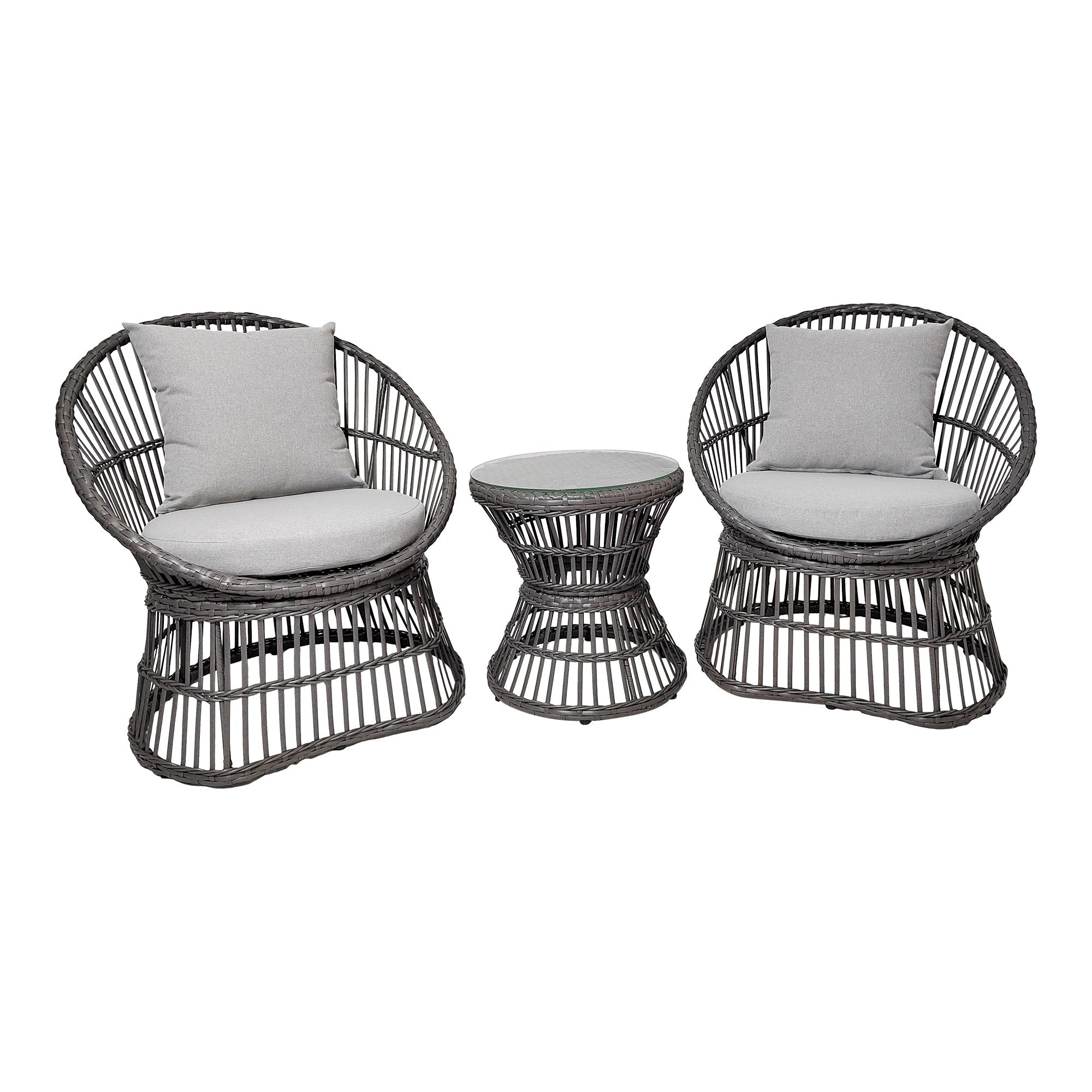 Salon de jardin NATAL en rotin gris avec coussins – vue principale